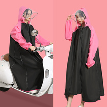 Raincoat electric car mens and womens long full-body single adult battery car bicycle riding rainstorm student poncho