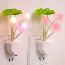 Light Control Small Night Light Lotus Leaf Mushroom Lamp Light Control Induction Lamp Dreamy Discolored Mushroom Light Led Energy Saving Small Night Light