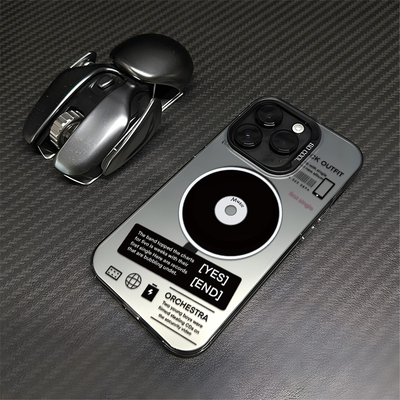 Trendy Record Magnetic Phone Case Suitable for Apple 17 Pro Max, Huawei Mate 60 New Model, Xiaomi 15 Pro Matte, Honor Magic 6 Color Silver, 14 Creative, 13 Anti-Drop, 12 Silicone, ins Wind Soft