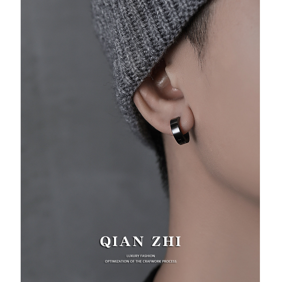 Lukewarm wind ear clip No earbuff male ruffles Superior Sense Men Earrings Trend Personality Male guys Single ear pin