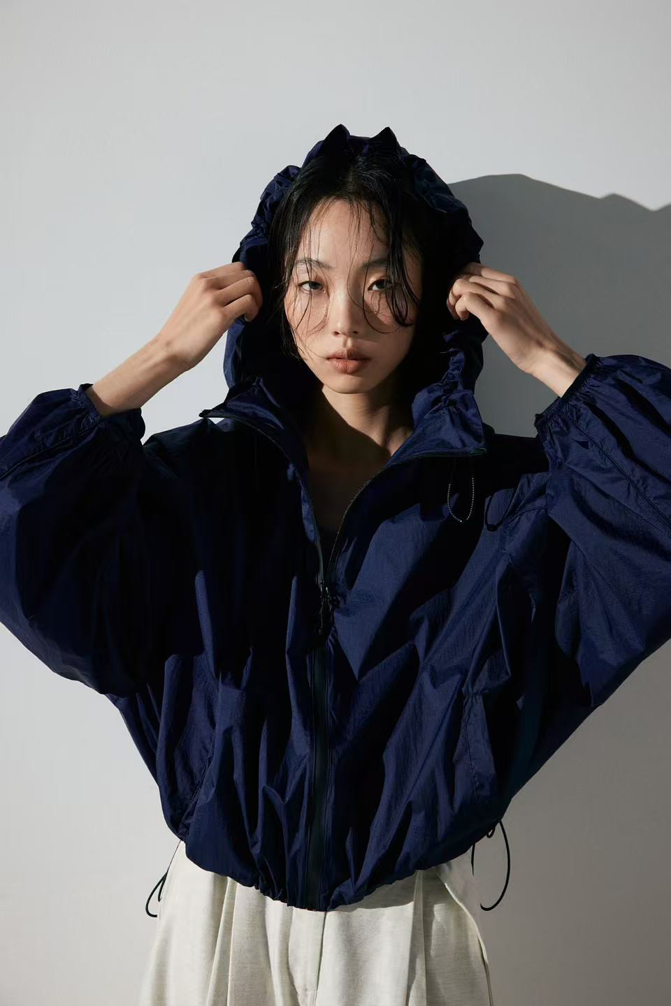 EVERTRUE 2025 夏新作韓国ナイロンレディース日焼け止め長袖フード付きルーズジャケット 62405WX