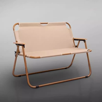 Outdoor camping double chair aluminum alloy folding chair Kermit chair leisure beach chair back chair picnic chair