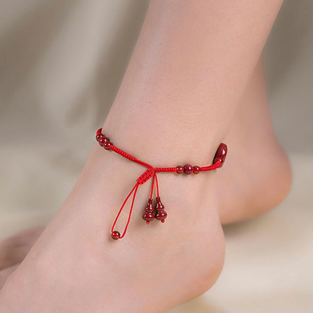 Cinnabar ສິບສອງ zodiac ເຊືອກສີແດງ anklets 2022 buckle ຄວາມປອດໄພໃຫມ່ tiger monkey ສາຍແຂນມ້າສັດປີ braided anklet ເຄື່ອງປະດັບ