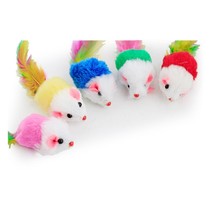 Cat toy funny cat plush mouse color feather cat toy realistic little mouse cat play small toy