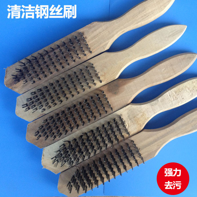 Extra Hard Black Steel Wire Brush, Thickened and Reinforced Rust Removal Brush with Hard Wooden Handle, Long Handle Barbecue Wire Brush for Rust Removal Extra Hard Black Steel Wire Brush, Thickened and Reinforced Rust Removal Brush with Hard Wooden Handle, Long Handle Barbecue Wire Brush for Rust Removal