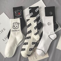 Socks I Children Half Buckets Socks Long Brief Summer Autumn Midbarrel Socks Outside Wearing Tide Pair Matching Shark Pants Old Daddy Socks Trend Jk Pile