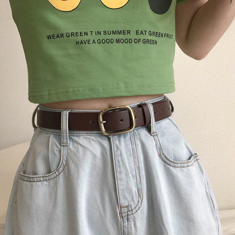 Belt female retro Hong Kong style French style 2022 new jeans belt female net red popular wide belt female