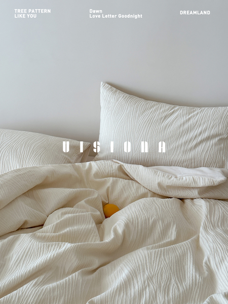 Visiona [Glass White Cup] Class A Cotton Bed Four-Piece Set Pure Cotton Fancy Bed Sheet 100% Cotton