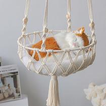 (Xinjiang) Ins pure handwoven cat-nest hanging-bed basket domestic pet hanging basket dog cat hanging basket autumn