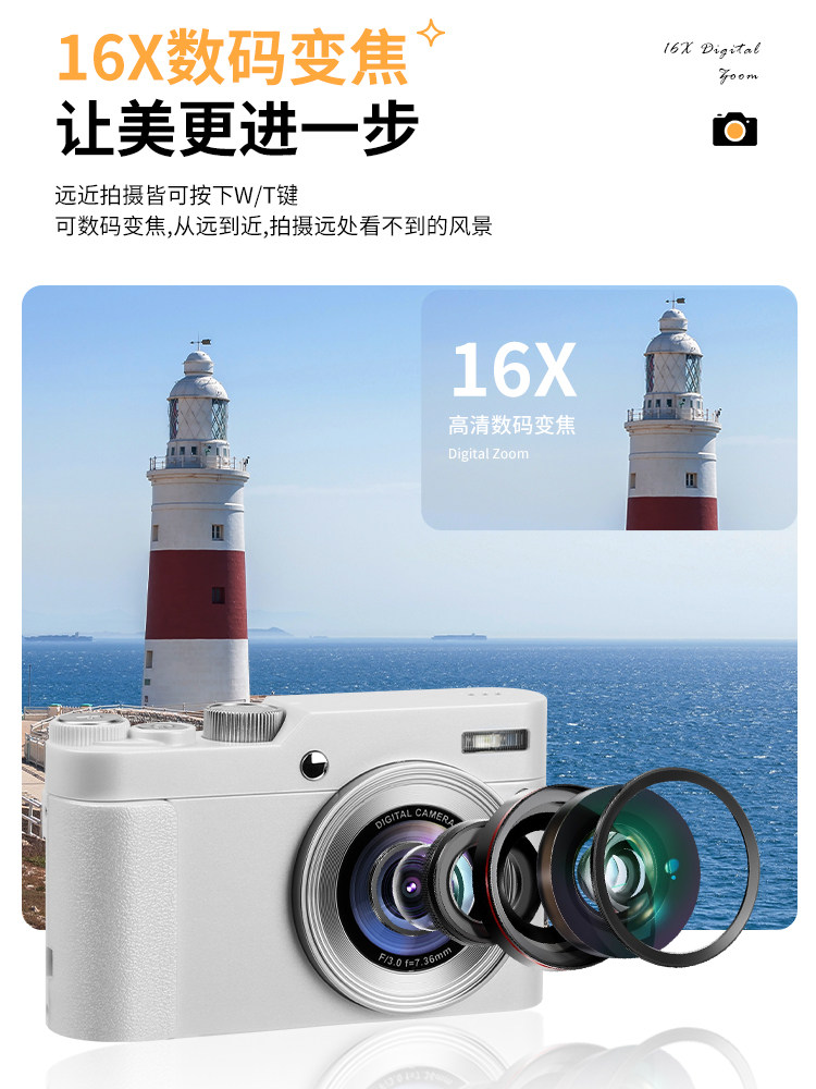 Digital Camera High-Definition Student Campus Special Travel Retro Ccd Girls Entry-Level Selfie Small Camera Gift