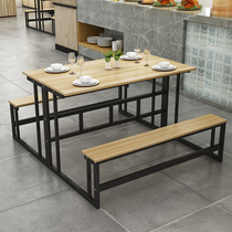Breakfast Cafeteria 4 Persons 6 People Conjoined Dining Table And Chairs Fast Food Restaurant Restaurant Restaurant Small Eating Shop Table Big Row Table And Chairs Combination