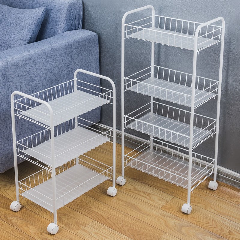 Wheel cart storage rack bedroom finishing snack shelf kitchen shelf landing multi-layer vegetable basket rack