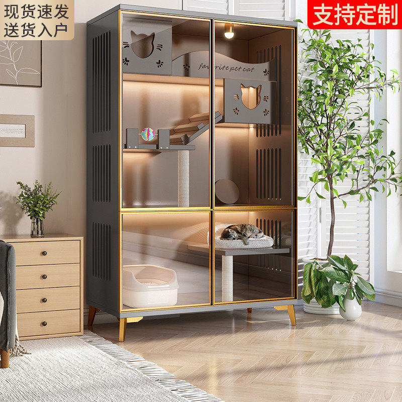 Cat villa home indoor oversized free space cat litter cat house cat house cat cabinet cat room luxury solid wood cat cage