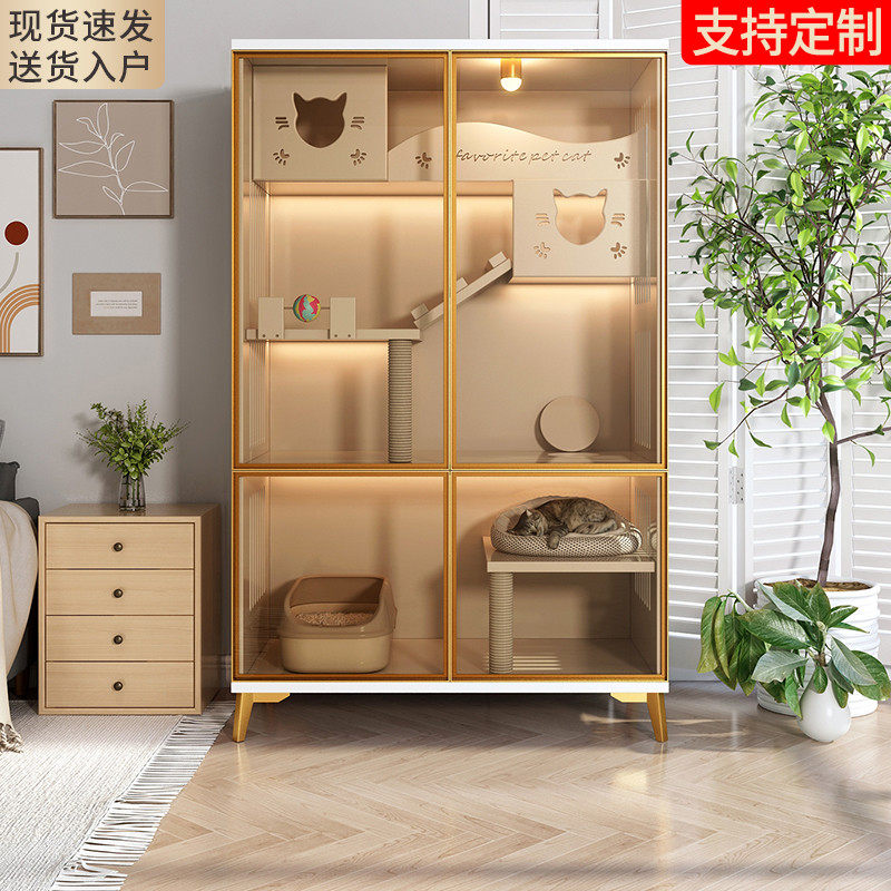 Cat villa solid wood cat cage home indoor super large free space cat cabinet cat house cat litter luxury cat house cat house