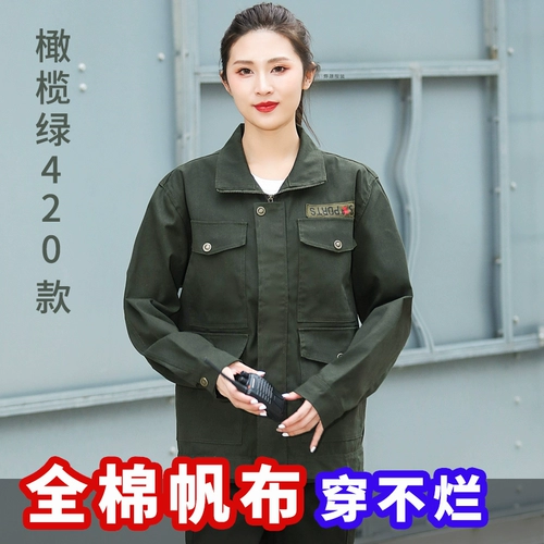 Хлопковый комплект для работы, износостойкий лонгслив, рабочая одежда, осенний