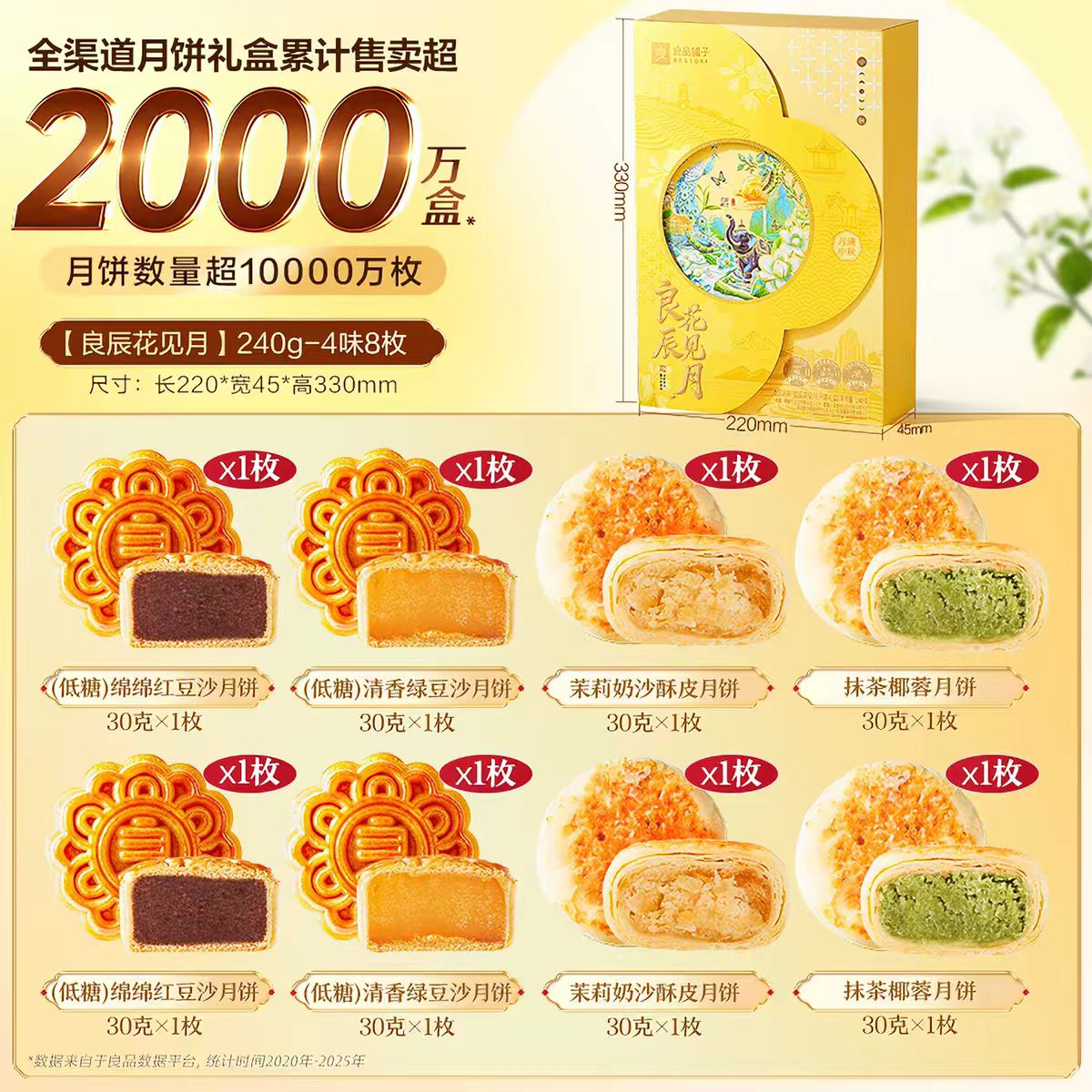良品铺子良辰月知秋中秋节月饼礼盒装送人礼品传统糕点心零食