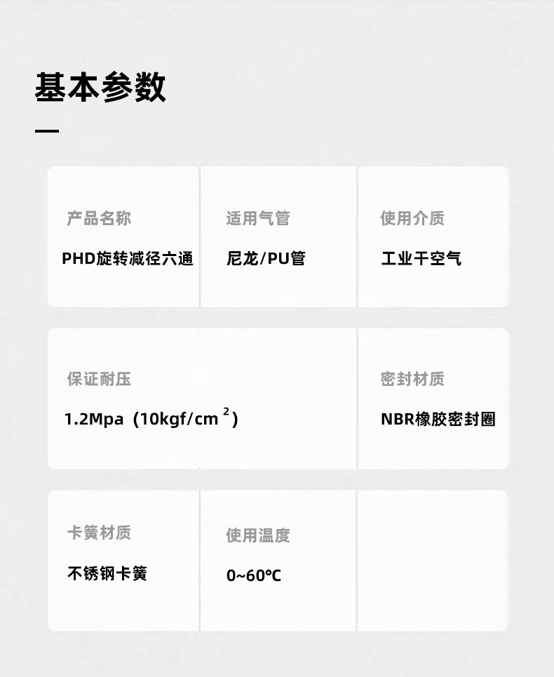 Пневматические фитинги 气动快速接快插旋转接头可旋转减径六通phd8-6减径五通phk8-6旋转