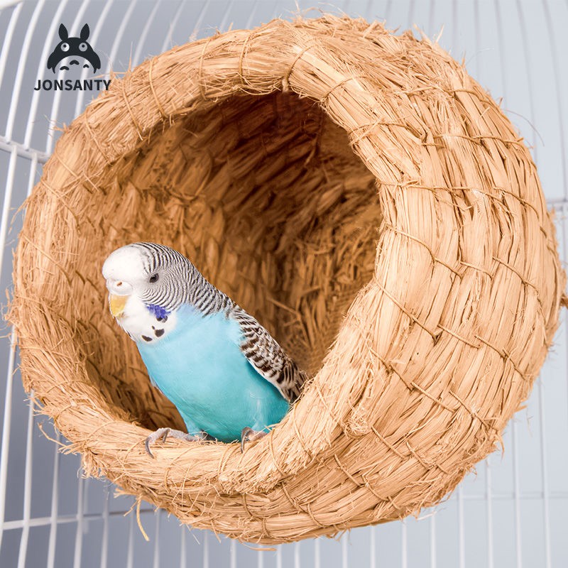 Straw bird's nest peony budgie parrot bird pearl bird's nest small bird's nest breeding box warm winter birdcage accessories