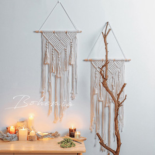 波西米亚ins挂饰手工编织棉绳挂毯客厅民宿床头玄关背景装饰壁挂