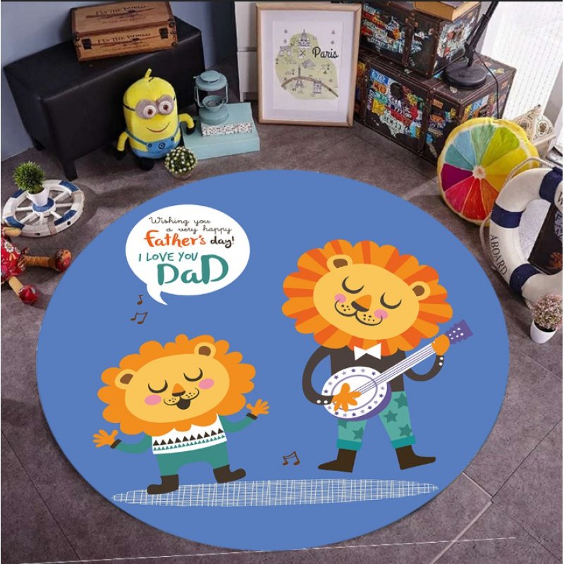 Cross Border Children Bedroom Cartoon Pattern Round Ground Mat Baby Crawl Blanket Computer Chair Round Ground Mat-Taobao