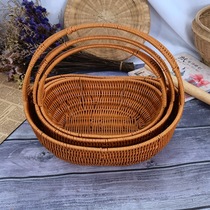 Watermelon basket storage vegetable display basket fruit display basket snack basket storage basket fruit basket rattan basket flower basket
