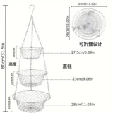 Три -слоя цветочная корзина железная линия висящая корзина фруктовая корзина Имитация золотой железору