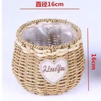 Handmade straw woven flower baskets flower arrangements portable baskets creative pastoral rattan flower pots succulent pothos woven baskets
