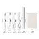 (Нож + вилка + ложка + салатная ложка + палочки для палочек) с белой сумкой