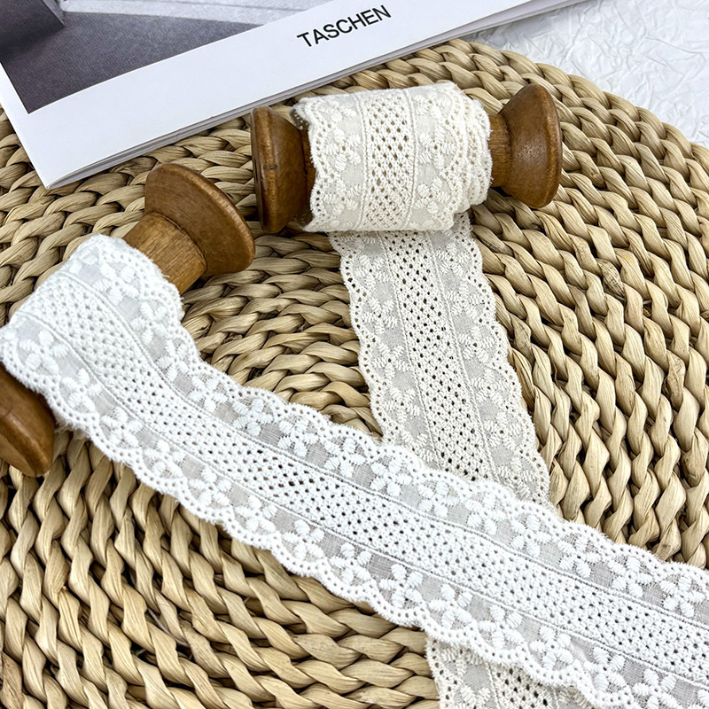 Cotton Lace Trim, Thickened, Double-Sided, Exquisite and Detailed DIY Headband Bow Accessories, Clothing Accessories 4.2cm Cotton Lace Trim, Thickened, Double-Sided, Exquisite and Detailed DIY Headband Bow Accessories, Clothing Accessories 4.2cm