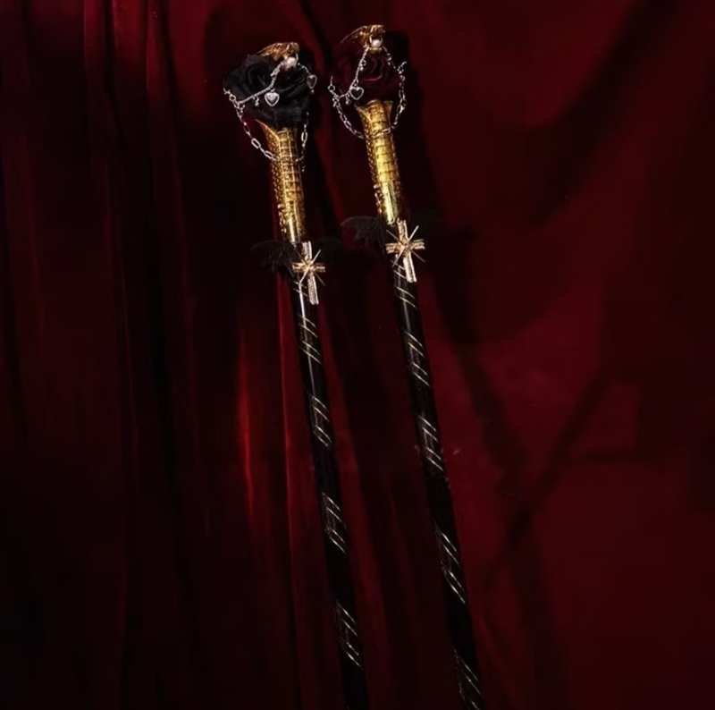 Dark Gothic Style Gay Scepter Lolita Rose Lolita Cane Egyptian Greek Photo Prop Handheld Accessory