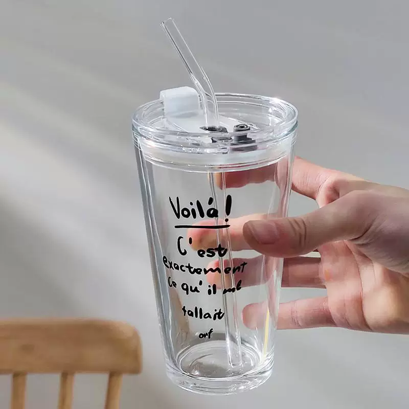 [450ml кофейная чаша чаша чайный стакан со стеклянной соломинкой для дома и офиса]