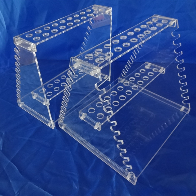 Factory Direct Sales Acrylic 20-Hole Pipette Holder Straw Holder Single-Sided Trapezoidal Double-Sided Trapezoidal 10-Step Straw Holder