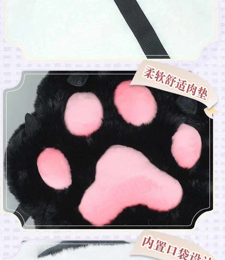 furry福瑞/兽装 可爱毛绒斜包猫爪挎包包包女新款ins单肩软妹学生卡通链条少女萌 Other