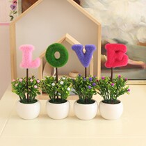 love simulation plant small potted plant creative home furnishing living room desk TV cabinet mini decoration fake flower pendulum