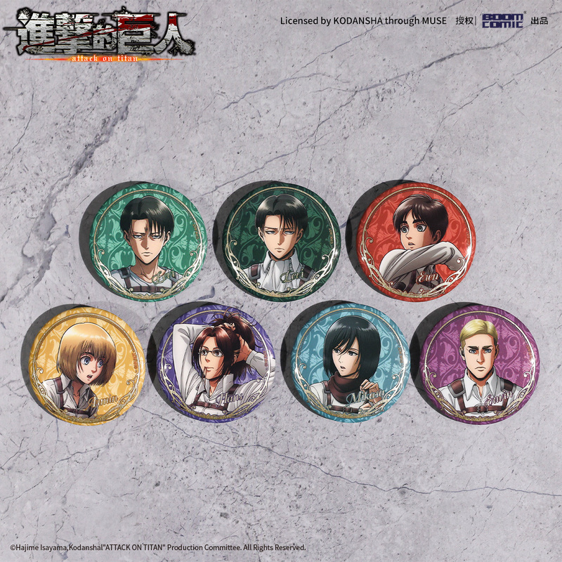 Official Attack on Titan Season 3 Character Badges/Patches Levi Eren Mikasa Official Merchandise