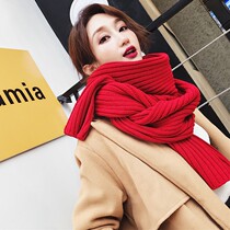 Scarf female autumn winter new Han edition thickened couple knitted red hair students hundred and thick warm enclosure