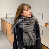 Scarf female autumn winter pure color of cashmere literary and art hundred Chinese red long spring and autumn air conditioning room warm shawl