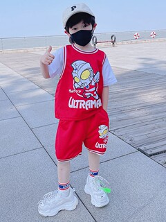 Children's sports suits summer boys basketball uniforms summer clothes boys quick-drying short-sleeved shorts ultraman children's clothing cool and handsome