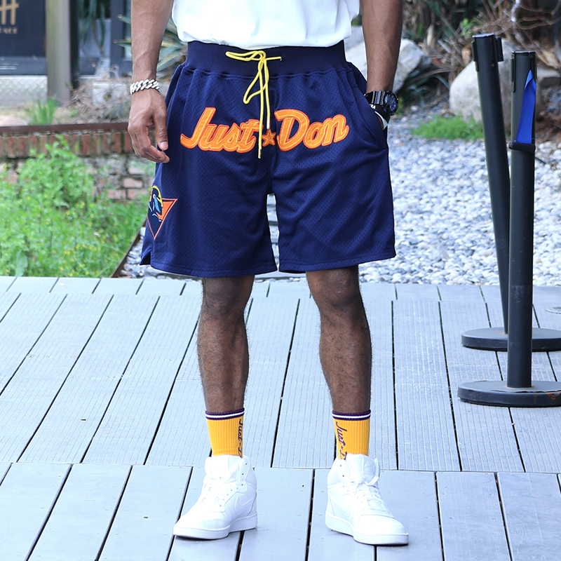 Just Don Golden State Warriors Embroidered Breathable Basketball Shorts Loose Sports American Retro Quarter Pants Men's Summer Just Don Golden State Warriors Embroidered Breathable Basketball Shorts Loose Sports American Retro Quarter Pants Men's Summer