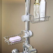 莘翔不锈钢水龙头置物架厨房用品抹布收纳架免打孔水槽海绵沥水架