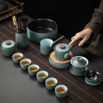 Jingxin Pavilion ceramic kung fu tea set living room office meeting guests tea high-end gift box covered bowl teapot