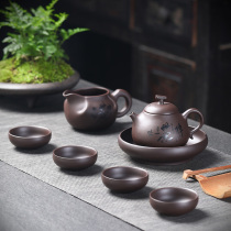Jingxin Pavilion Purple Sand Tea Set Inspirational Personality Teapot Cover Bowl Tea Cup Tea Ceremony Tea Washing Complete Retro Tea Set