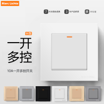 Type 86 concealed one-open multi-control switch midway switch panel single-open three-control multi-joint switch socket household panel
