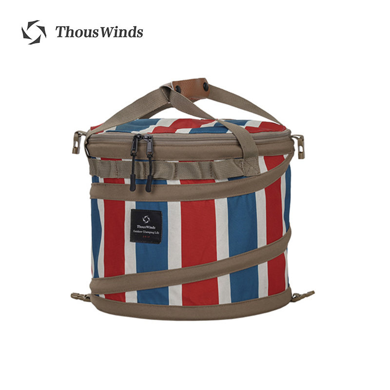 Thous Winds one thousand Wind Outdoor Camping Round Bucket Spring Folding Boxes Portable Picnic Garbage Collection Bag