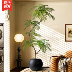 Artificial Jacaranda Green Plant Indoor Large Luxury Decorative Piece for Living Room, Floor-Standing Potted Plant, Faux Flower Tree