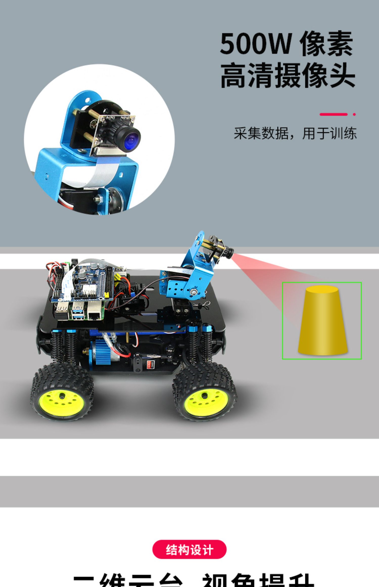 树莓派4B TensorFlow深度学习AI视觉循迹自动驾驶donkeybot智能编程机器人