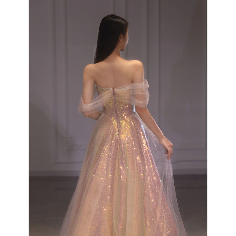 Fuchsia evening dress for elementary school students, elite bridesmaid dress, open shoulders Fuchsia evening dress for elementary school students, elite bridesmaid dress, open shoulders