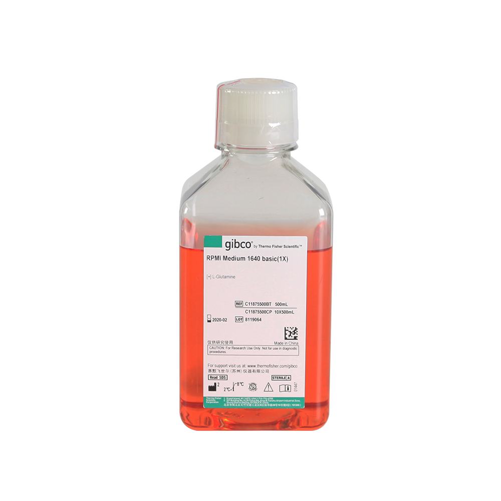 GIBCO国产RPMI1640培养基 含L-谷氨酰胺，不含HEPES C11875500BT