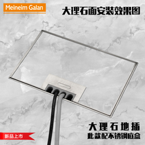 Marble tile floor socket invisible flat stainless steel ultra-thin hidden five-hole network cable flat floor socket