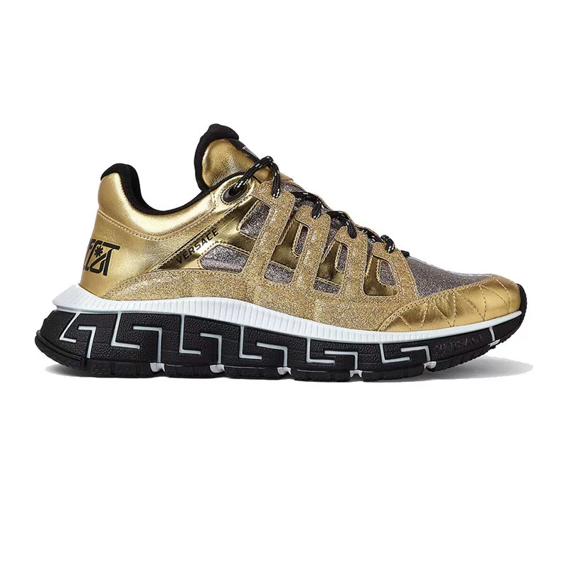 Кроссовки Versace кеды dad shoes мужские кроссовки повседневные шнуровка золотистая верхняя часть серебристо-бронзовый